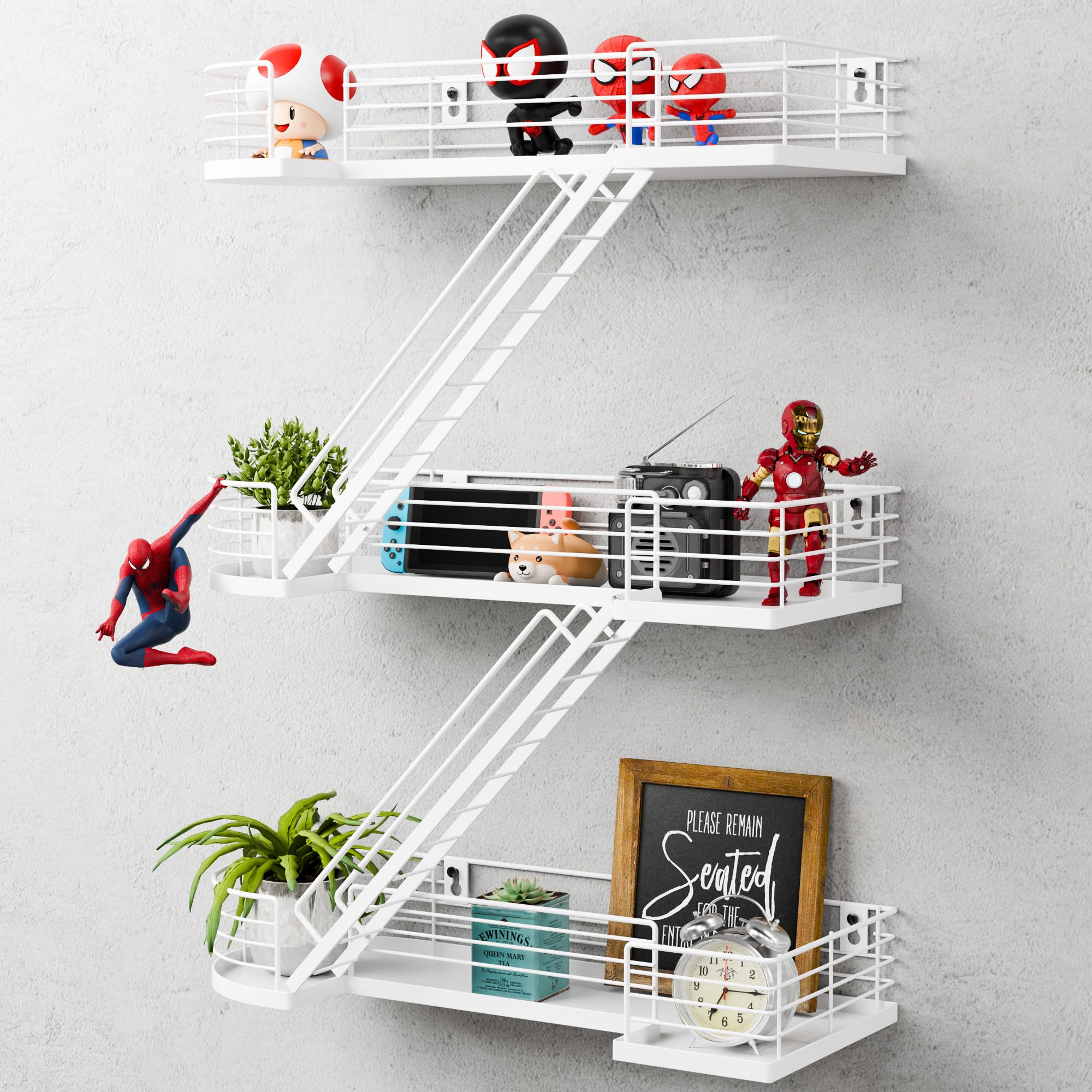 置物 flame of hope Amazon.com: KOTIJOKI 4 Tier Fire Escape Wall Shelf – New